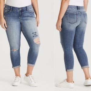 Torrid Crop Classic Skinny Jean with Embroidering